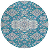Piper Looms Chantille Global ACN1853 Teal Machine Washable Area Rug Round Main Image