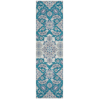 Piper Looms Chantille Global ACN1853 Teal Machine Washable Area Rug Runner Main Image