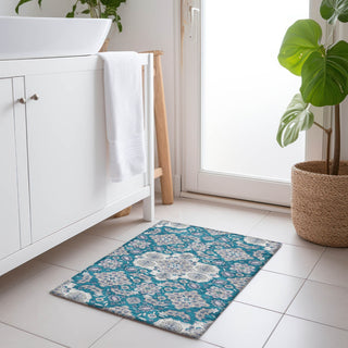 Piper Looms Chantille Global ACN1853 Teal Machine Washable Area Rug Scatter Lifestyle Image Feature