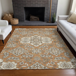 Piper Looms Chantille Global ACN1853 Terracotta Machine Washable Area Rug Lifestyle Image Feature