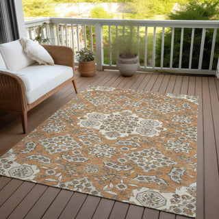 Piper Looms Chantille Global ACN1853 Terracotta Machine Washable Area Rug Outdoor Lifestyle Image Feature