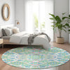 Piper Looms Chantille Global ACN1853 White Machine Washable Area Rug Round Lifestyle Image Feature