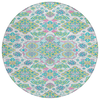 Piper Looms Chantille Global ACN1853 White Machine Washable Area Rug Round Main Image