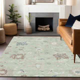 Piper Looms Chantille Global ACN1854 Aloe Machine Washable Area Rug Lifestyle Image Feature