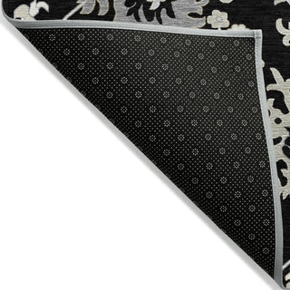 Piper Looms Chantille Global ACN1854 Black Machine Washable Area Rug Backing Image