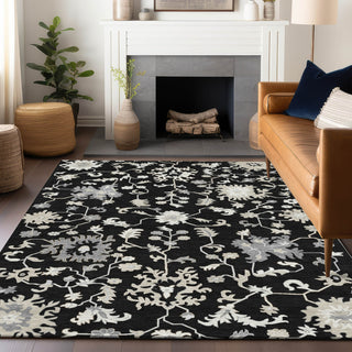 Piper Looms Chantille Global ACN1854 Black Machine Washable Area Rug Lifestyle Image Feature