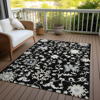 Piper Looms Chantille Global ACN1854 Black Machine Washable Area Rug Outdoor Lifestyle Image Feature