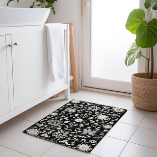 Piper Looms Chantille Global ACN1854 Black Machine Washable Area Rug Scatter Lifestyle Image Feature