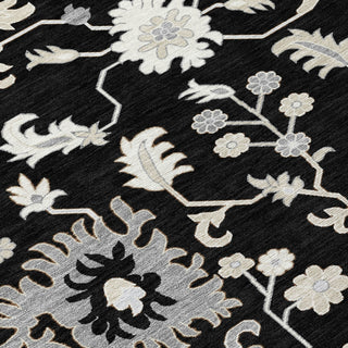 Piper Looms Chantille Global ACN1854 Black Machine Washable Area Rug Swatch Image