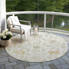 Piper Looms Chantille Global ACN1854 Ivory Machine Washable Area Rug Round Outdoor Lifestyle Image Feature