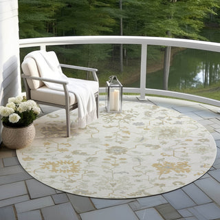 Piper Looms Chantille Global ACN1854 Ivory Machine Washable Area Rug Round Outdoor Lifestyle Image Feature