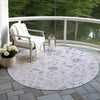 Piper Looms Chantille Global ACN1854 Lavender Machine Washable Area Rug Round Outdoor Lifestyle Image Feature