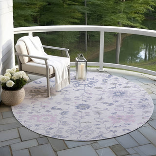 Piper Looms Chantille Global ACN1854 Lavender Machine Washable Area Rug Round Outdoor Lifestyle Image Feature
