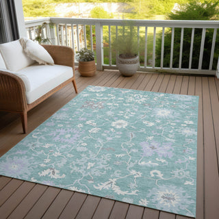 Piper Looms Chantille Global ACN1854 Seafoam Machine Washable Area Rug Outdoor Lifestyle Image Feature