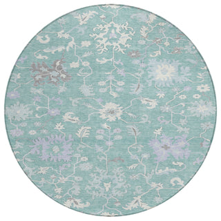 Piper Looms Chantille Global ACN1854 Seafoam Machine Washable Area Rug Round Main Image