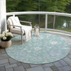 Piper Looms Chantille Global ACN1854 Seafoam Machine Washable Area Rug Round Outdoor Lifestyle Image Feature