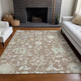 Piper Looms Chantille Global ACN1854 Taupe Machine Washable Area Rug Lifestyle Image Feature