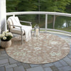 Piper Looms Chantille Global ACN1854 Taupe Machine Washable Area Rug Round Outdoor Lifestyle Image Feature