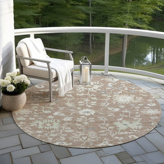 Piper Looms Chantille Global ACN1854 Taupe Machine Washable Area Rug Round Outdoor Lifestyle Image Feature