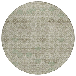 Piper Looms Chantille Geometric ACN1855 Beige Machine Washable Area Rug Round Main Image