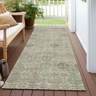 Piper Looms Chantille Geometric ACN1855 Beige Machine Washable Area Rug Runner Outdoor Lifestyle Image Feature