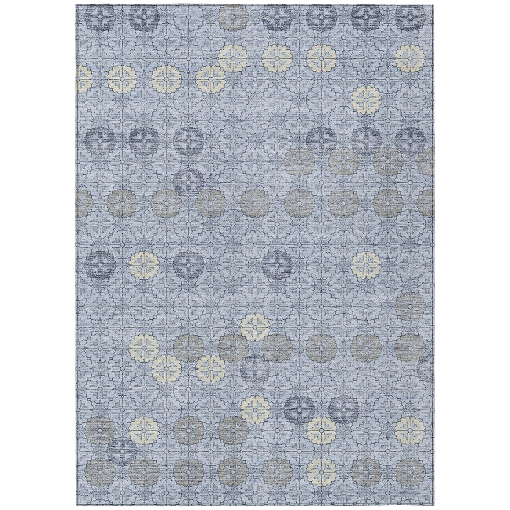 Piper Looms Chantille Geometric ACN1855 Blue Machine Washable Area Rug main image