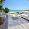 Piper Looms Chantille Geometric ACN1855 Blue Machine Washable Area Rug Outdoor Lifestyle Image Feature