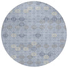 Piper Looms Chantille Geometric ACN1855 Blue Machine Washable Area Rug Round Main Image