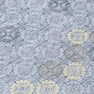 Piper Looms Chantille Geometric ACN1855 Blue Machine Washable Area Rug Swatch Image