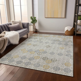 Piper Looms Chantille Geometric ACN1855 Ivory Machine Washable Area Rug Lifestyle Image Feature
