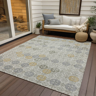 Piper Looms Chantille Geometric ACN1855 Ivory Machine Washable Area Rug Outdoor Lifestyle Image Feature
