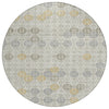 Piper Looms Chantille Geometric ACN1855 Ivory Machine Washable Area Rug Round Main Image