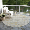 Piper Looms Chantille Geometric ACN1855 Ivory Machine Washable Area Rug Round Outdoor Lifestyle Image Feature
