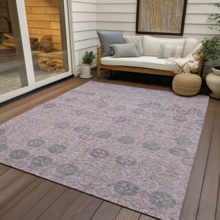 Piper Looms Chantille Geometric ACN1855 Plum Machine Washable Area Rug Outdoor Lifestyle Image Feature