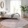 Piper Looms Chantille Geometric ACN1855 Plum Machine Washable Area Rug Round Lifestyle Image Feature