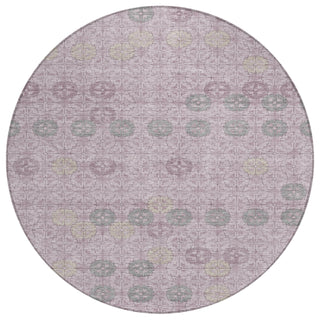 Piper Looms Chantille Geometric ACN1855 Plum Machine Washable Area Rug Round Main Image