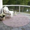 Piper Looms Chantille Geometric ACN1855 Plum Machine Washable Area Rug Round Outdoor Lifestyle Image Feature