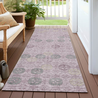 Piper Looms Chantille Geometric ACN1855 Plum Machine Washable Area Rug Runner Outdoor Lifestyle Image Feature