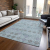 Piper Looms Chantille Geometric ACN1855 Teal Machine Washable Area Rug Lifestyle Image Feature