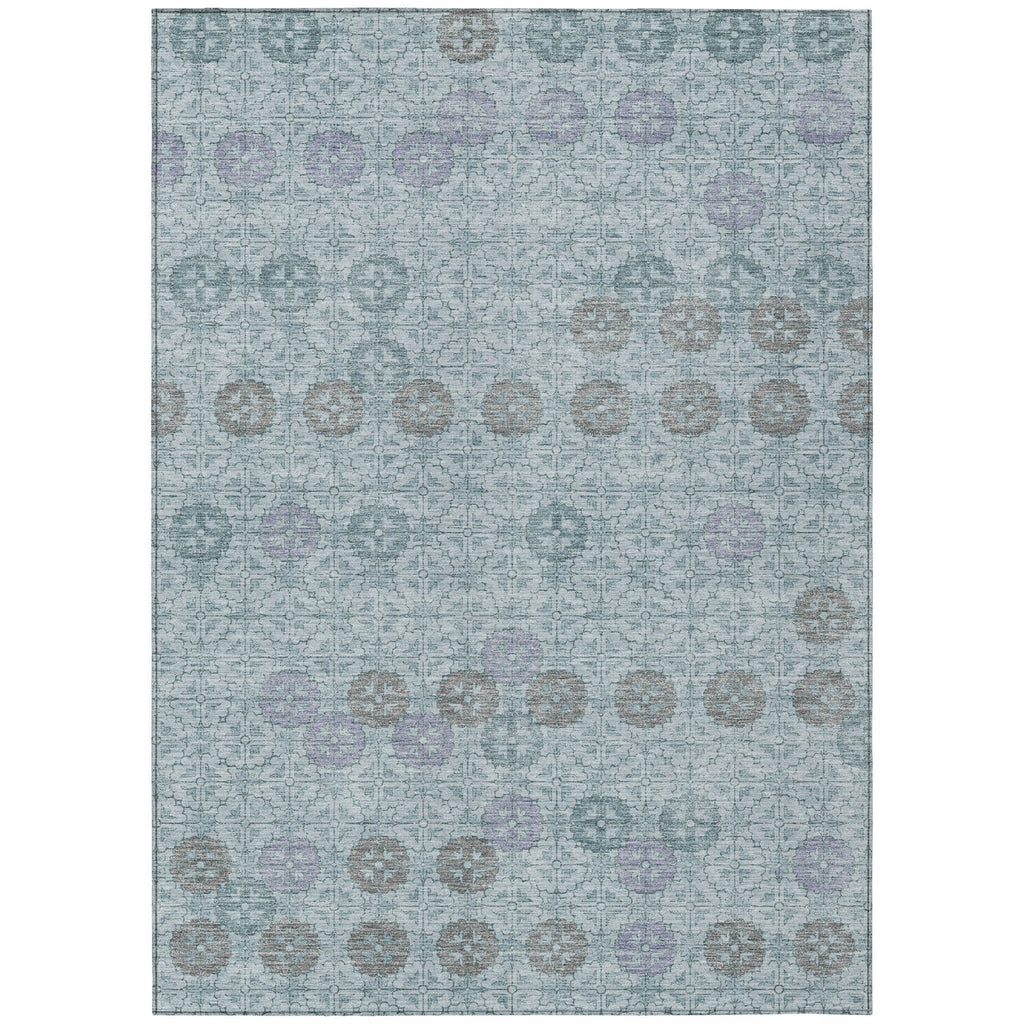 Piper Looms Chantille Geometric ACN1855 Teal Machine Washable Area Rug main image