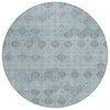 Piper Looms Chantille Geometric ACN1855 Teal Machine Washable Area Rug Round Main Image