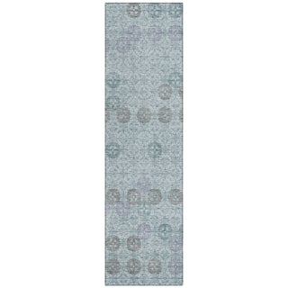 Piper Looms Chantille Geometric ACN1855 Teal Machine Washable Area Rug Runner Main Image