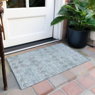 Piper Looms Chantille Geometric ACN1855 Teal Machine Washable Area Rug Scatter Outdoor Lifestyle Image Feature