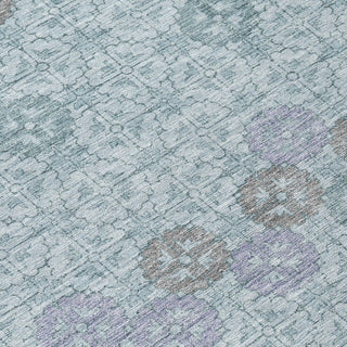 Piper Looms Chantille Geometric ACN1855 Teal Machine Washable Area Rug Swatch Image