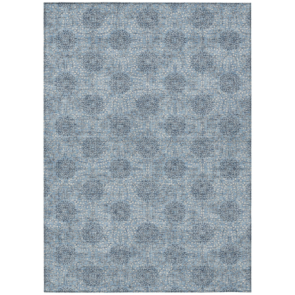 Piper Looms Chantille Damask ACN1856 Blue Machine Washable Area Rug main image