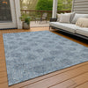 Piper Looms Chantille Damask ACN1856 Blue Machine Washable Area Rug Outdoor Lifestyle Image Feature
