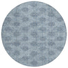 Piper Looms Chantille Damask ACN1856 Blue Machine Washable Area Rug Round Main Image