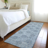 Piper Looms Chantille Damask ACN1856 Blue Machine Washable Area Rug Runner Lifestyle Image Feature