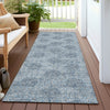 Piper Looms Chantille Damask ACN1856 Blue Machine Washable Area Rug Runner Outdoor Lifestyle Image Feature