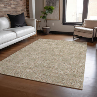 Piper Looms Chantille Damask ACN1856 Copper Machine Washable Area Rug Lifestyle Image Feature